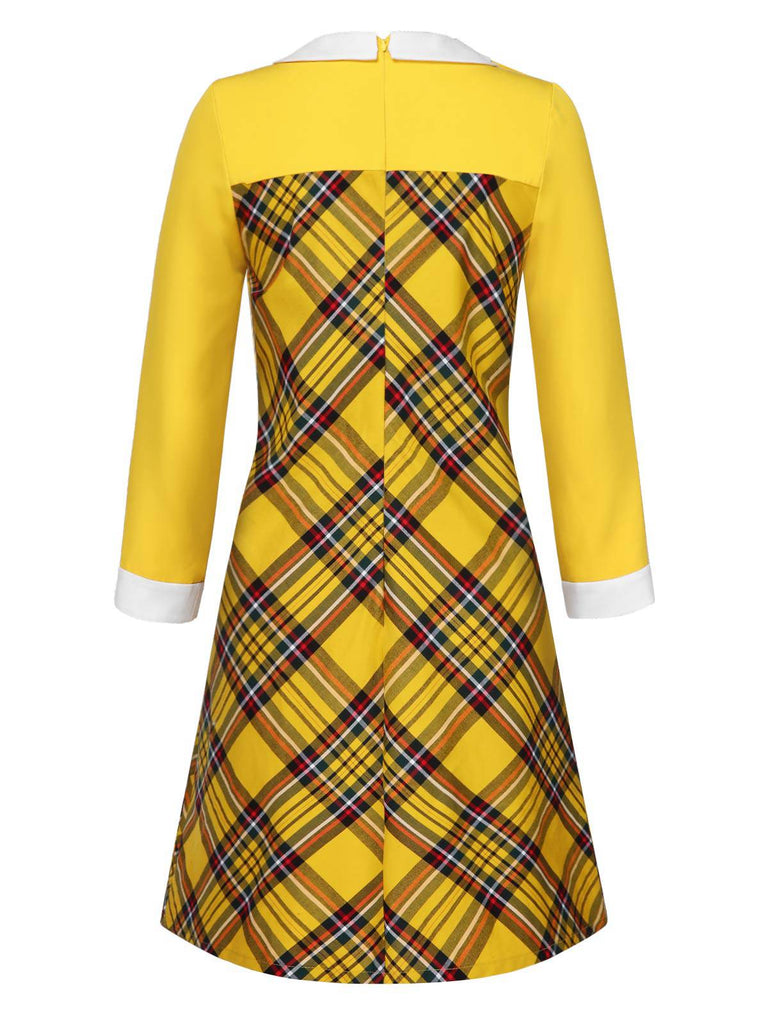 [Pre-Sale] Yellow 1960s Plaid Peter Pan Collar Dress