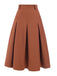 [Pre-Sale] Brown 1940s Solid A-Line Pleated Skirt