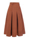 [Pre-Sale] Brown 1940s Solid A-Line Pleated Skirt