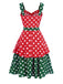 [Pre-Sale] Red & Green 1950s Polka Dots Bowknot Dress