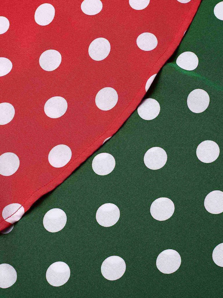 [Pre-Sale] Red & Green 1950s Polka Dots Bowknot Dress