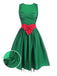 Green 1950s Polka Dot Mesh Patchwork Dress