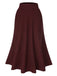 Wine Red 1940s A-Line Maxi Skirt