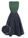 [Pre-Sale] Green 1940s Plaids Patchwork Sleeveless Dress