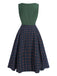 [Pre-Sale] Green 1940s Plaids Patchwork Sleeveless Dress