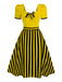 [Pre-Sale] Yellow 1950s Striped Bow Dress