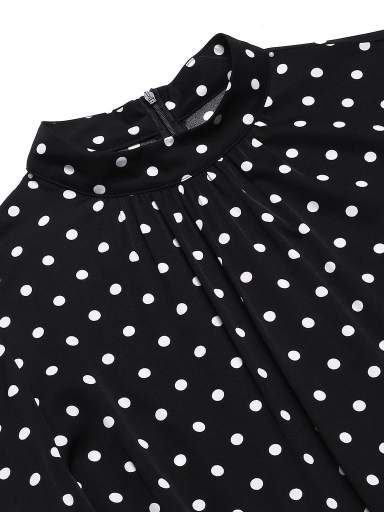 [Pre-Sale] [Plus Size] Black & Yellow 1960s Polka Dot Pencil Dress