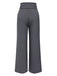 [Pre-Sale] Gray 1940s Solid Wide Leg Belted Pants