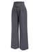 [Pre-Sale] Gray 1940s Solid Wide Leg Belted Pants