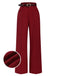 [Pre-Sale] Deep Red 1950s Stripes Wide Leg Belted Pants