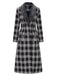 [Pre-Sale] Black 1950s Faux Fur Collar Plaid Coat