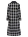 [Pre-Sale] Black 1950s Faux Fur Collar Plaid Coat