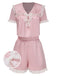 [Pre-Sale] Pink 1950s Doll Collar Lace Bow Pajamas