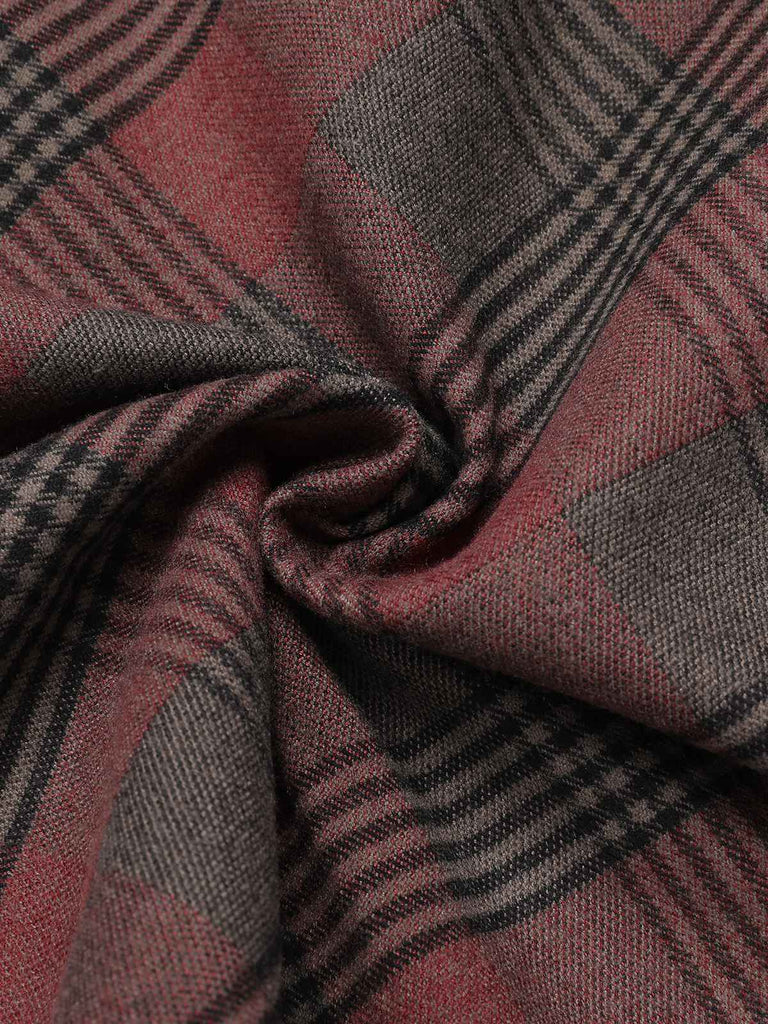 [Pre-Sale] Red 1930s Notched Collar Glen Check Coat