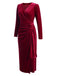 1960s Solid Twist V-Neck Velvet Dress