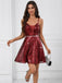 Deep Red 1920s Spaghetti Strap Sequined Dress