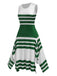 1930s Round Neck Sleeveless Striped Dress