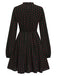 Black 1950s Polka Dot Long Sleeves Dress