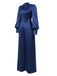 [Pre-Sale] Blue 1930s Satin Bishop Sleeves Jumpsuit