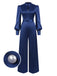 [Pre-Sale] Blue 1930s Satin Bishop Sleeves Jumpsuit