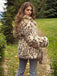 Leopard 1940s Imitation Fur Coat With Belt