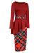 Red 1960s Christmas Plaids Patchwork Dress