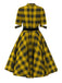 [Pre-Sale] 1950s Hollow Tartan Plaids Belted A-Line Dress