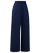 [Pre-Sale] Navy Blue 1950s Solid Buttoned Wideleg Pants