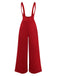 [Pre-Sale] Red 1970s Suspender Wide-Leg Solid Pants