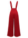 [Pre-Sale] Red 1970s Suspender Wide-Leg Solid Pants