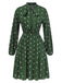 1940s Polka Dot Drawstring Pleated Dress