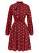 1940s Polka Dot Drawstring Pleated Dress