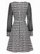 [Pre-Sale] Black 1960s Glitter Mesh Houndstooth Patchwork Dress