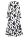 1930s Flower Silhouette V-Neck Maxi Dress