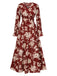 1930s Flower Silhouette V-Neck Maxi Dress