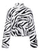 White 1970s Zebra Pattern Seahorse Hair Sweater