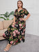 [Plus Size] 1940s Surplice V-Neck Belted Floral Dress