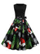 1950s Christmas Print Swing Dress With Ribbon