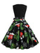 1950s Christmas Print Swing Dress With Ribbon