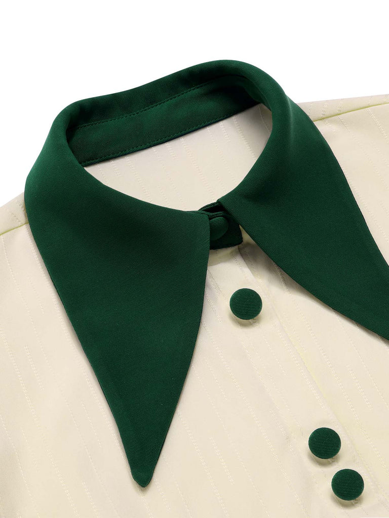 [Pre-Sale] Cream Color 1950s Lapel Button Blouse