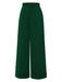 Green 1950s High-Waisted Wide-Leg Pants