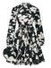 1940s Floral Belted Pleated Dress