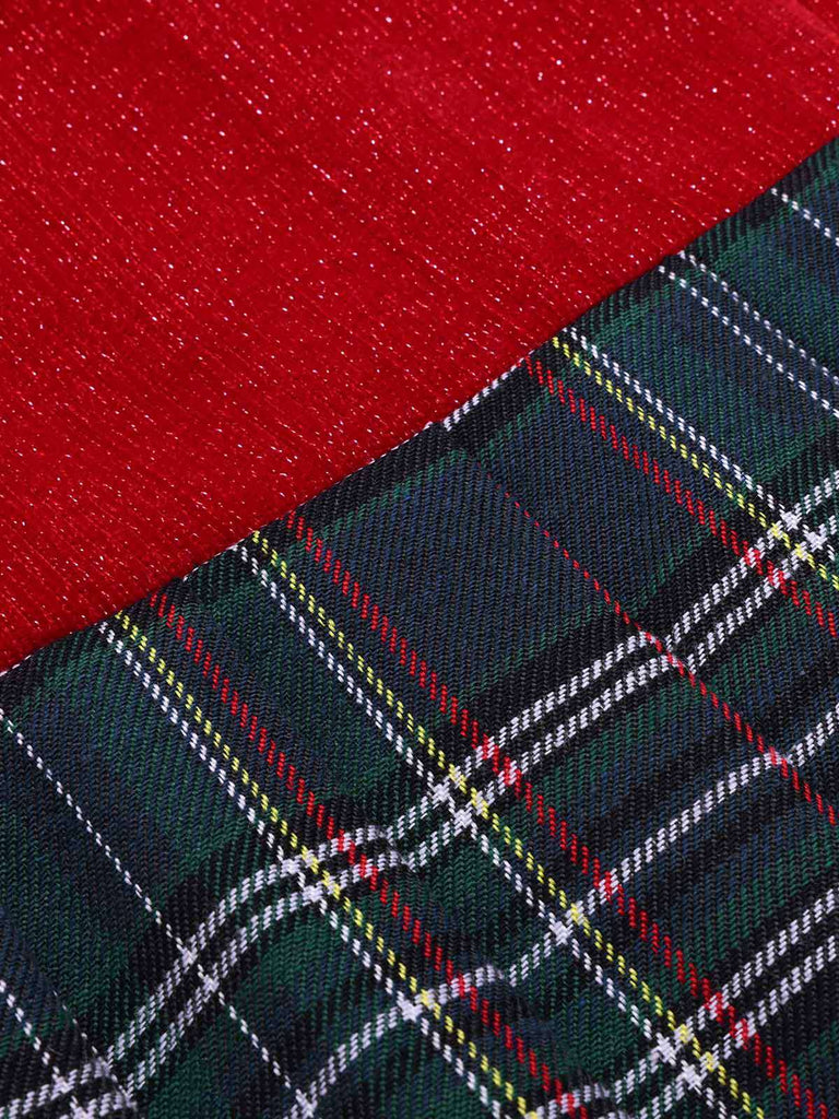 [Pre-Sale] Red 1950s Tartan Plaids Patchwork Pleated Dress