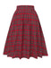 [Pre-Sale] Red 1950s Scottish Plaid Pleated Skirt