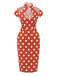 [Pre-Sale] Red 1960s Christmas Polka Dots Pencil Dress