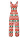 Red & Green 1930s Christmas Overalls Jumpsuit