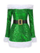 Green 1960s Christmas Plush Sequined Patchwork Dress