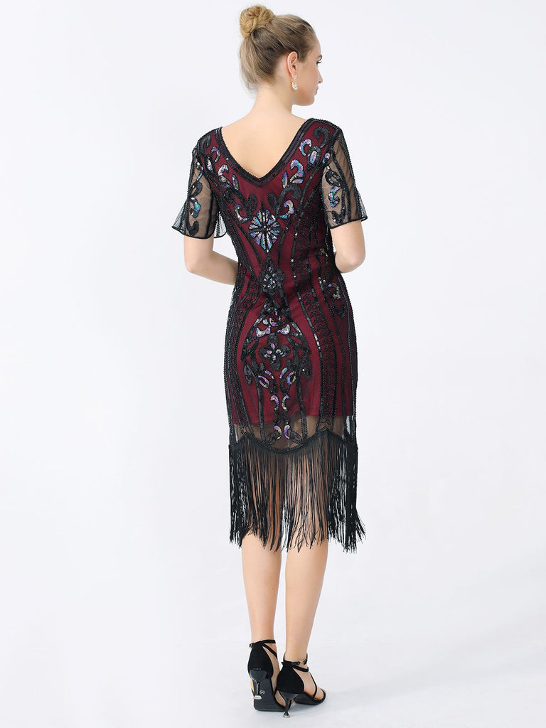 1920s Fringe Sequin Flapper Dress