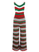 Green 1970s Happy Christmas Straps Knitted Jumpsuit