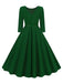 1950s Solid Belted Swing Dress